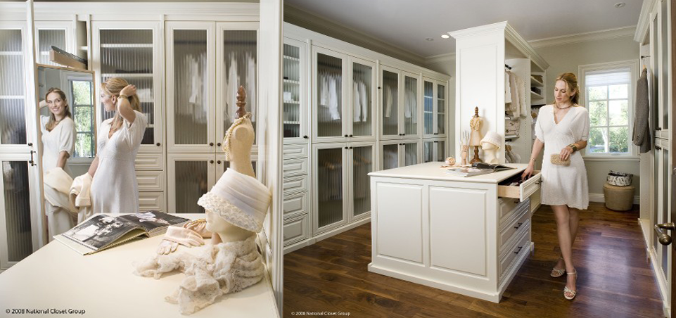 Woman Browsing A Walk In Closet Woman Browsing A Walk In Closet